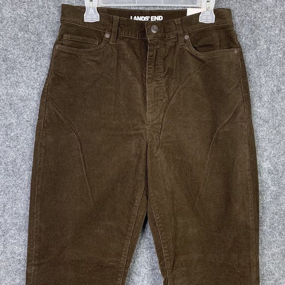 Lands End NWT Brown Corduroy Jeans Women 12 Tall High Rise - Picture 7 of 15